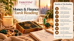 Tarot card spread exploring financial opportunities and money decisions