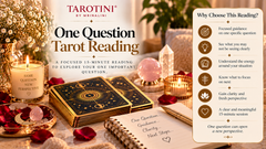 Woman seeking clarity on one specific question through a tarot reading with TAROTINI