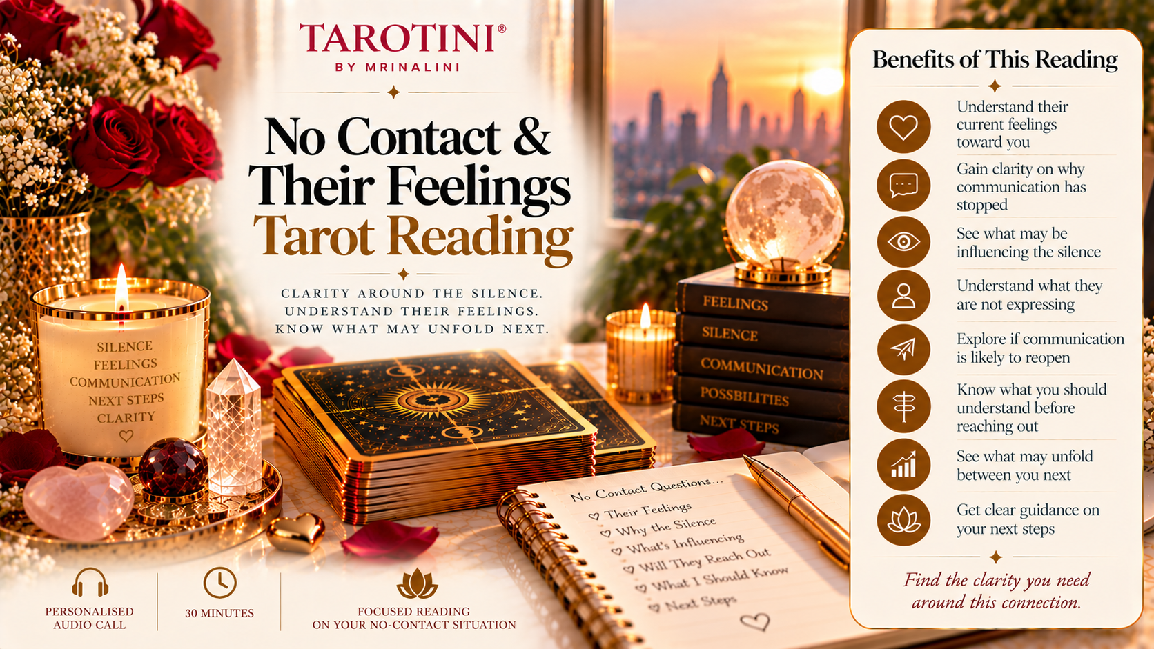Tarot card spread revealing emotional energy behind no contact and silence
