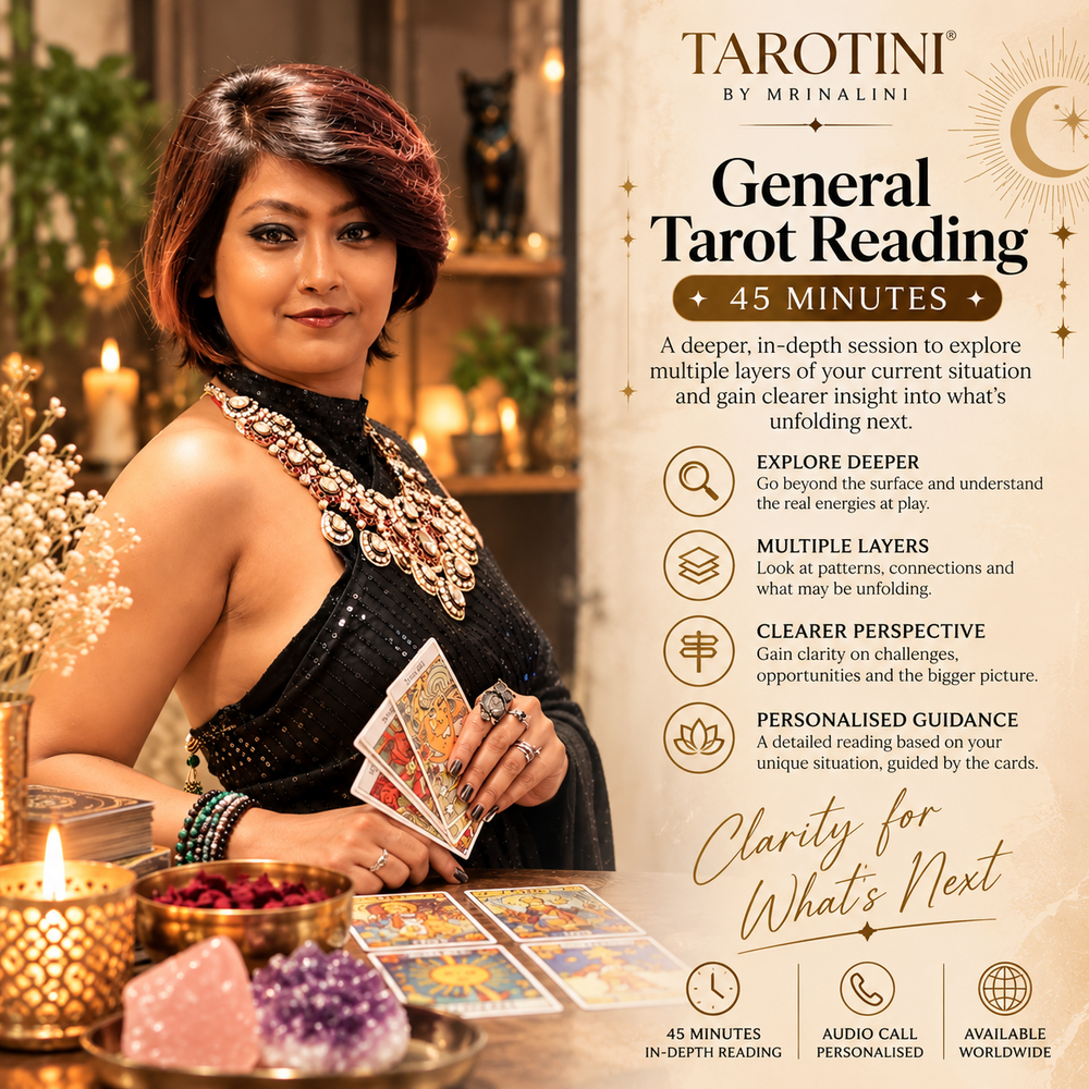 Online general tarot reading with Mrinalini from TAROTINI - explore deeper layers and possibilities