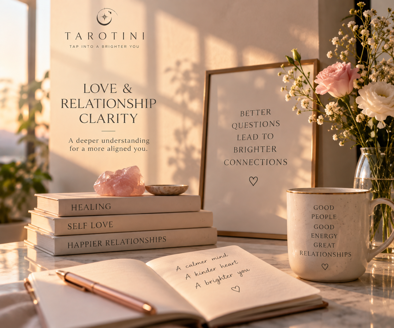 Woman seeking love and relationship clarity — online tarot reading session with TAROTINI